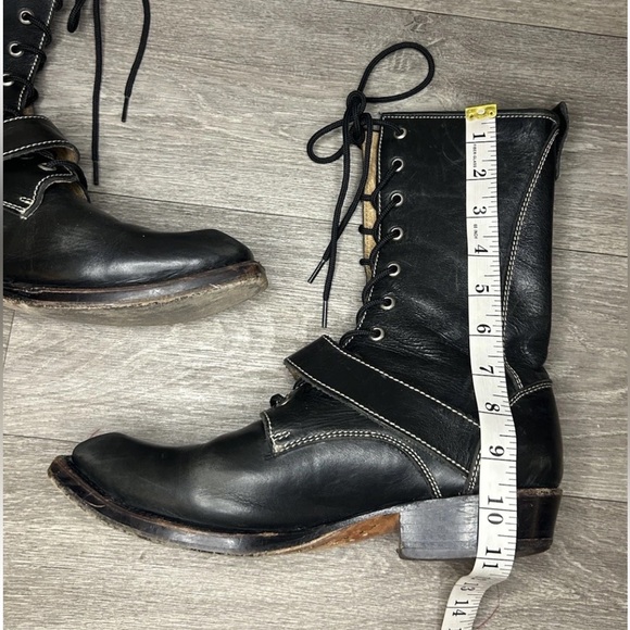 JOHN FLUEVOG EARL OF WARWICKS COVENTRY Lace-Up LEATHER BOOTS Men 9, W 11.5 RARE main image 4